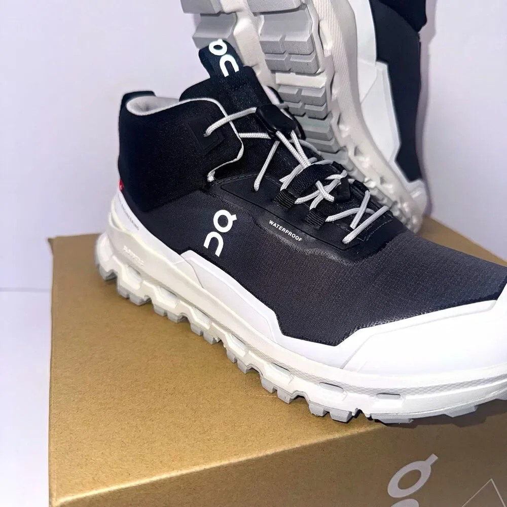 On Cloudhero Mid Waterproof Unisex Kids Sneakers Black/White US 3.5 EU 35.5 NIB